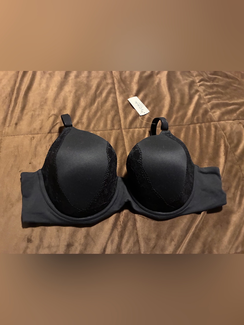 Soma Black Lace-Trim Embraceable Perfect Coverage Underwire Bra, size 40C, nwt